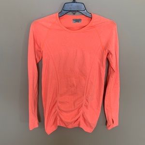 Athleta neon orange long sleeve top